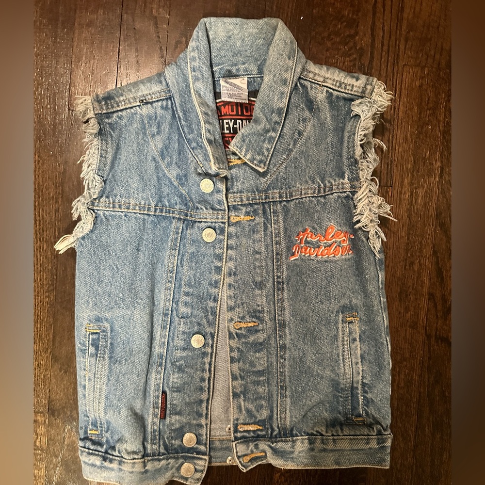 90’s Harley Davidson Kids Denim Vest